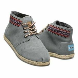Toms Sand Alarco Desert Boots Boho Chukka Botas Aztec Grey Lace Up, size 8.5